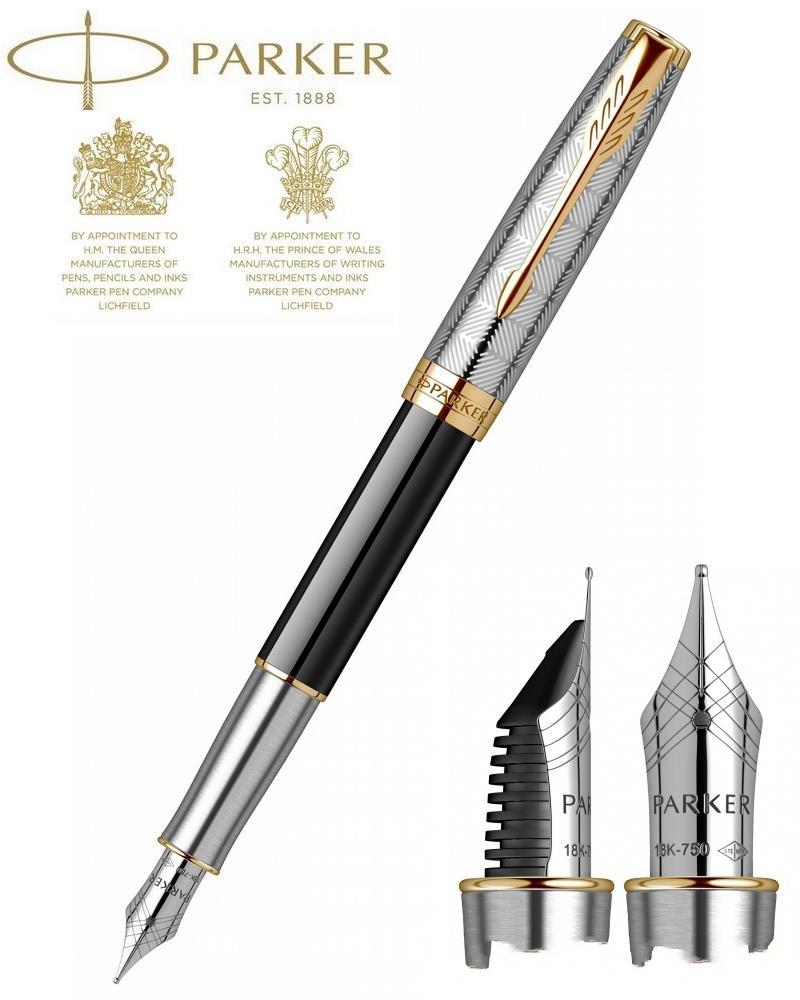Parker Sonnet Metal & Black Lacquer Ct Vulpen kopen | De Vulpenwereld