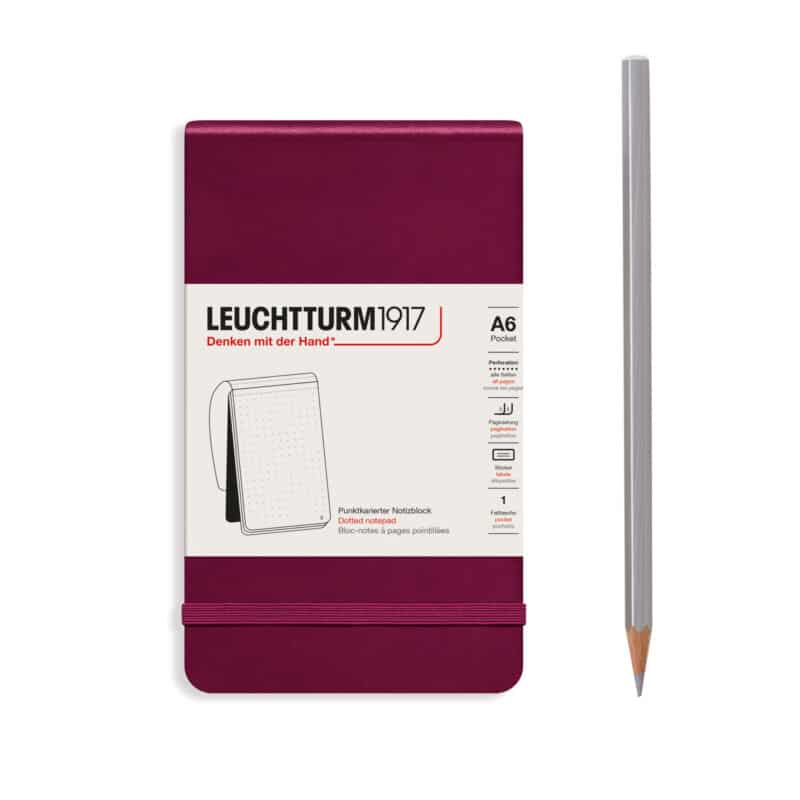 Leuchtturm1917 Notepad Port rood gestippeld